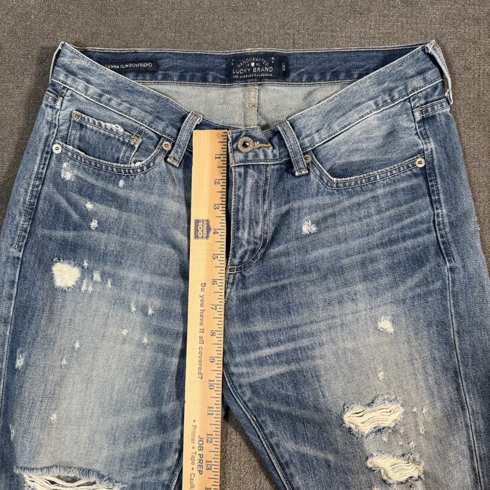 Lucky Brand Sienna Slim Boyfriend Jeans Women's 4/27 Med Wash Denim Distressed - Picture 15 of 16